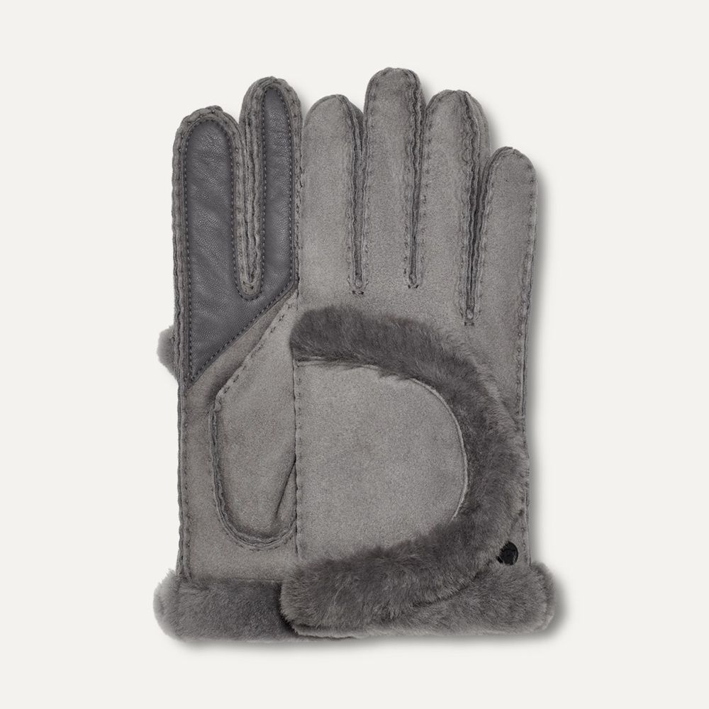 UGG, Sheepskin Exposed Seam Glove, Gray
